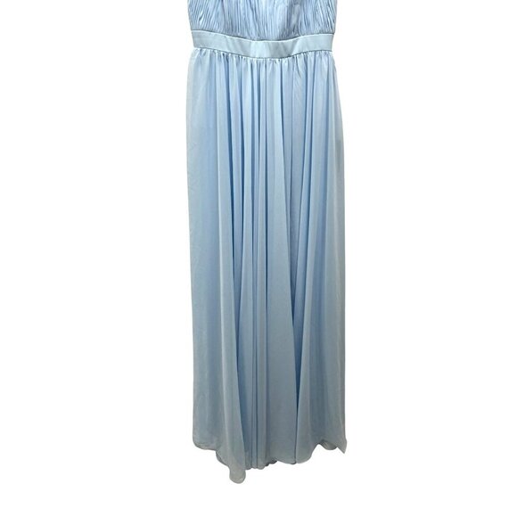 Mac Duggal Pleated Slit Baby Blue Formal Gown Maxi Dress Size 6 NWT - Picture 7 of 10